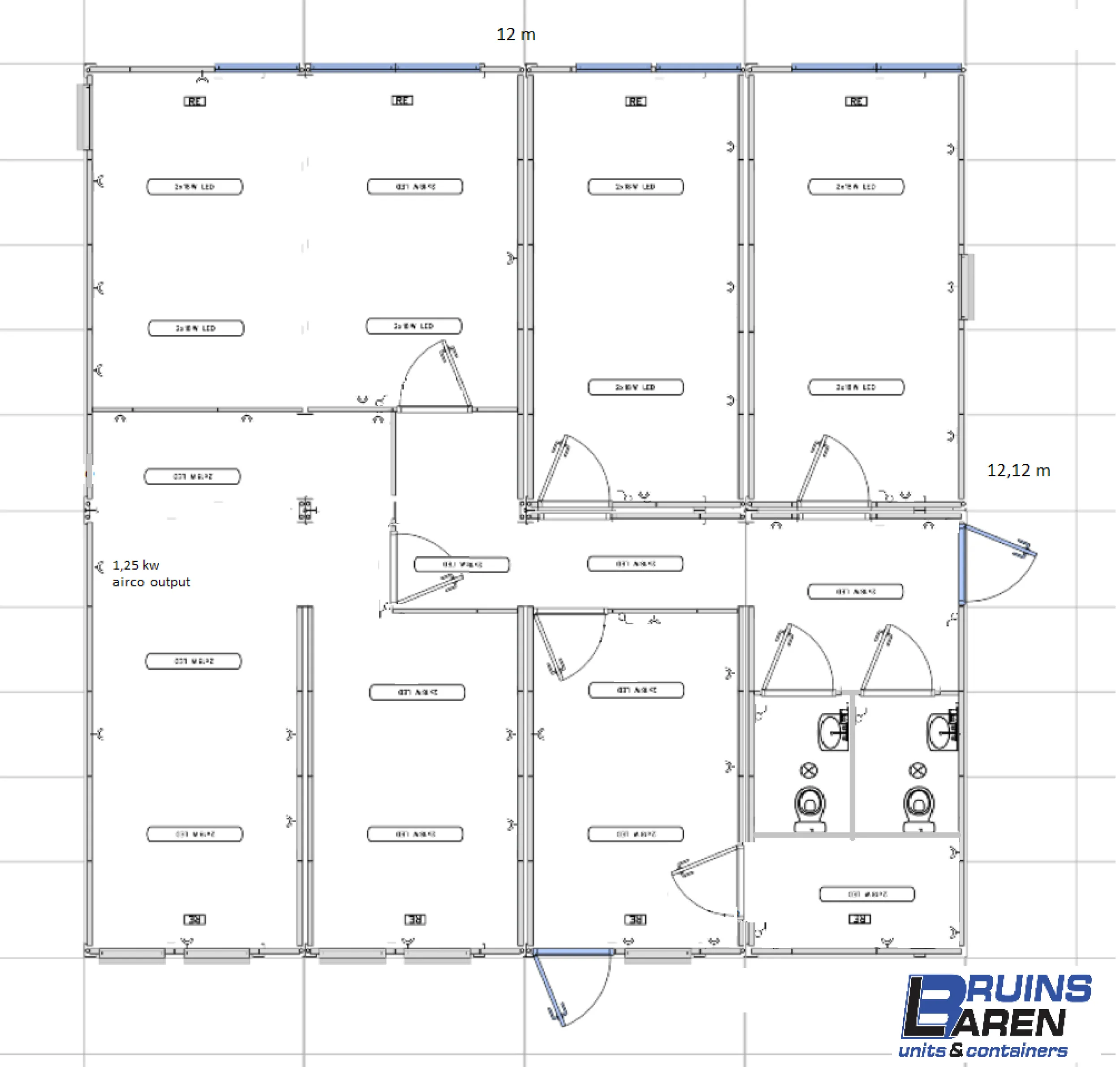 Modulair woon unit plattegrond