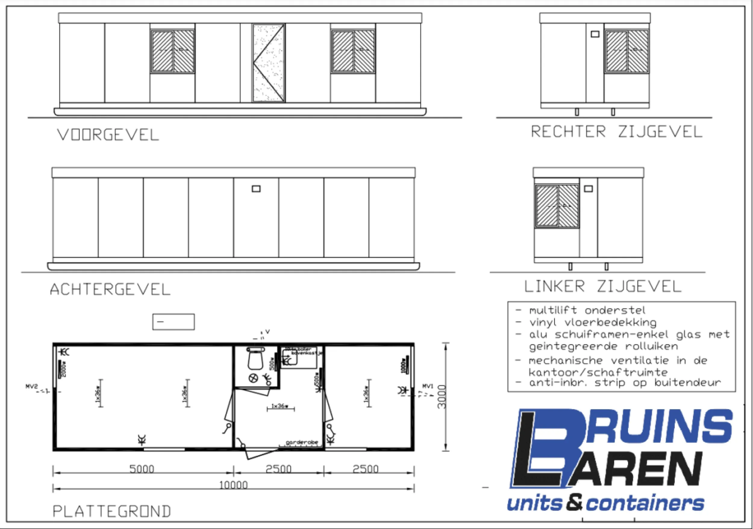 plattegrond kantoor unit
